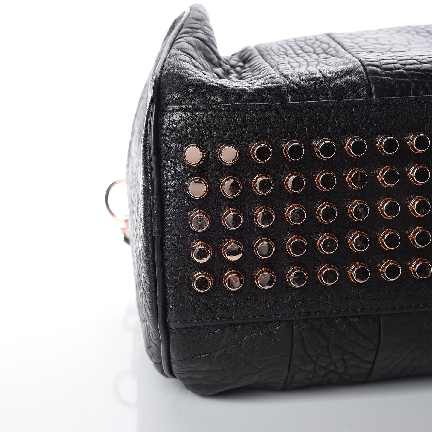Pebbled Lambskin Rocco Black Rose Gold Hardware