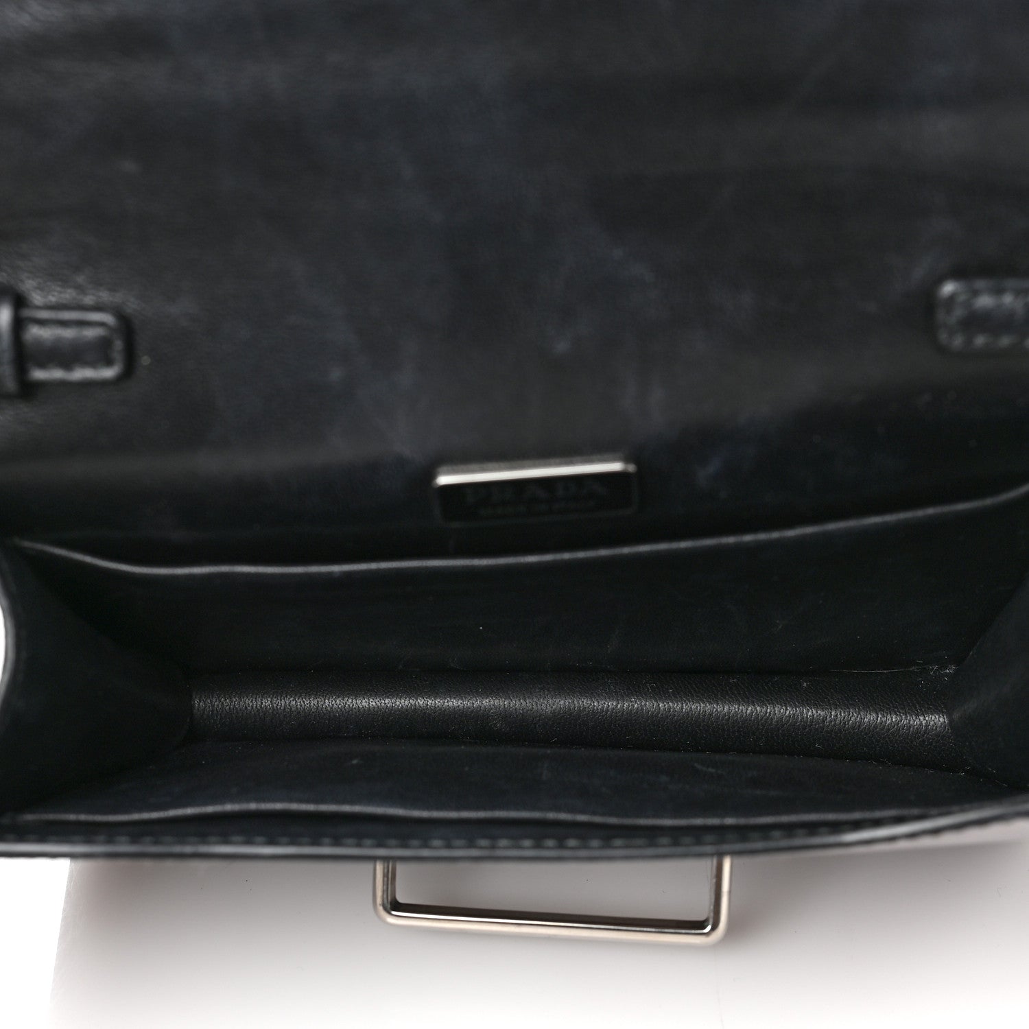 Prada Metallic Vitello Saffiano Cahier Bag Ferro Black 4 of 9