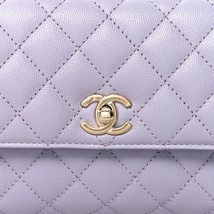 Chanel Caviar Quilted Mini Coco Handle Flap Light Purple 8 of 10
