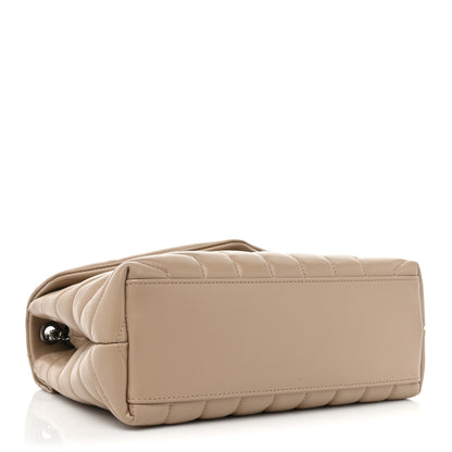 Saint Laurent Calfskin Y Quilted Monogram Small Loulou Chain Satchel Dark Beige 3 of 10