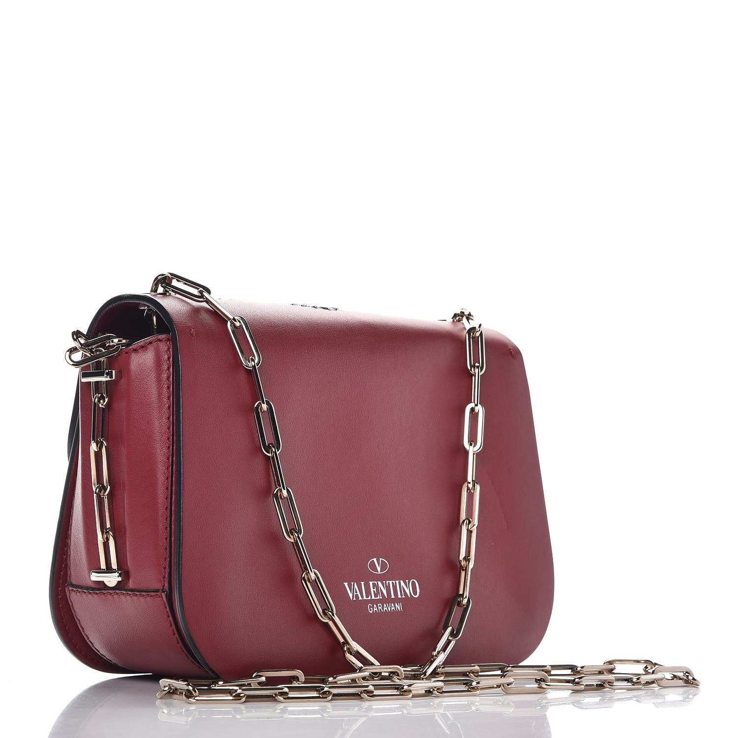 Valentino Garavani Vitello Loveblade Embellished Chain Flap Bag Rubino 3 of 6