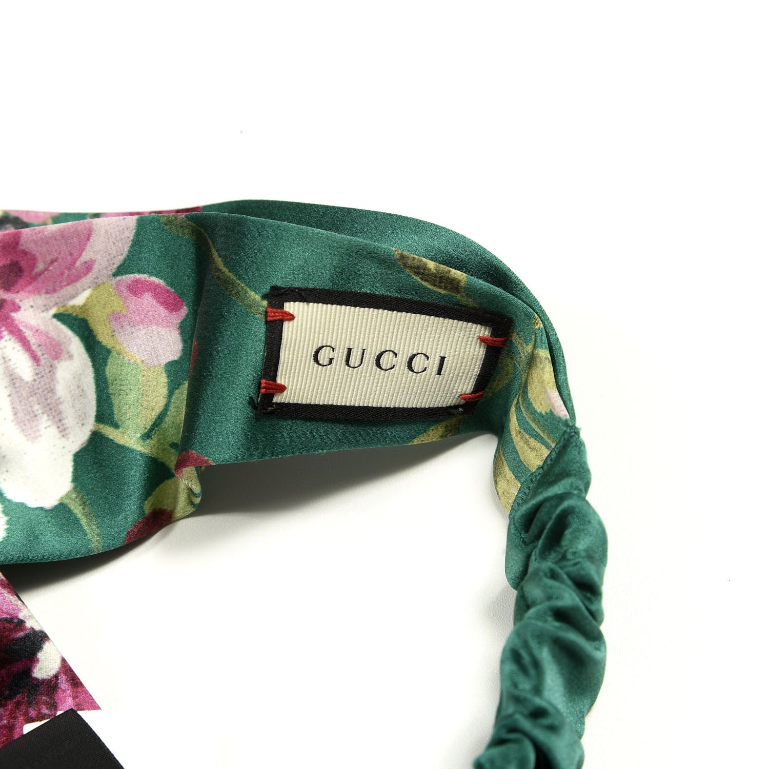 Gucci Silk Blooms Print Duchesse Headband Grass 4 of 4