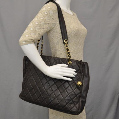 Chanel Lambskin Tote Brown 2 of 9