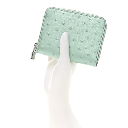 Louis Vuitton Ostrich Zippy Coin Purse Candy Green 2 of 6