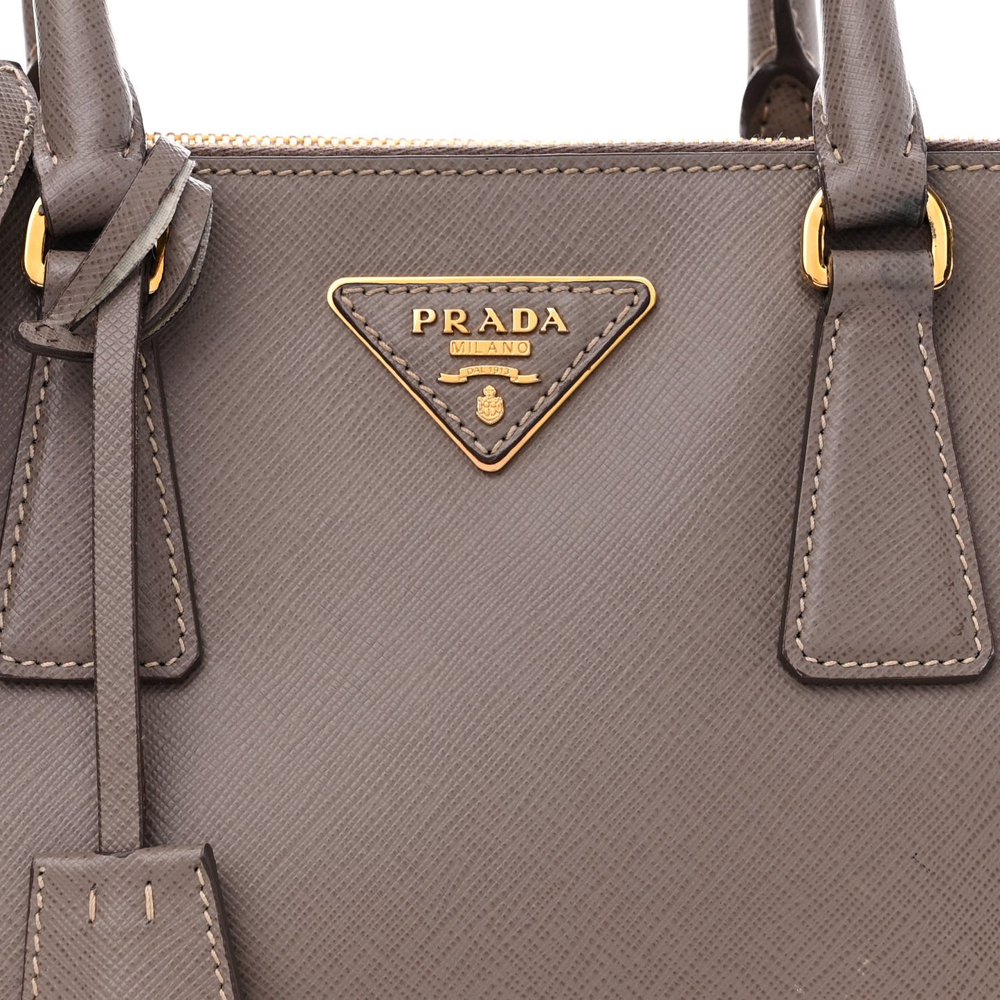 Saffiano Small Galleria Double Zip Tote Argilla