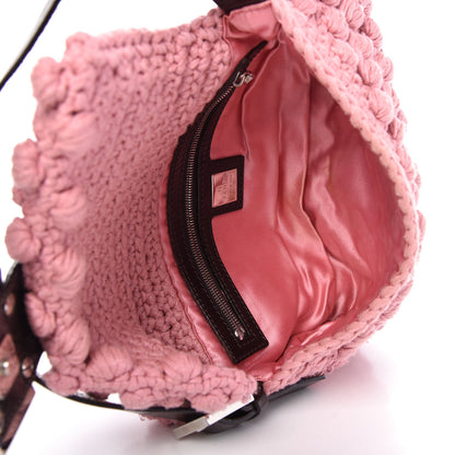 Fendi Woven Knit Baguette Pink 5 of 10