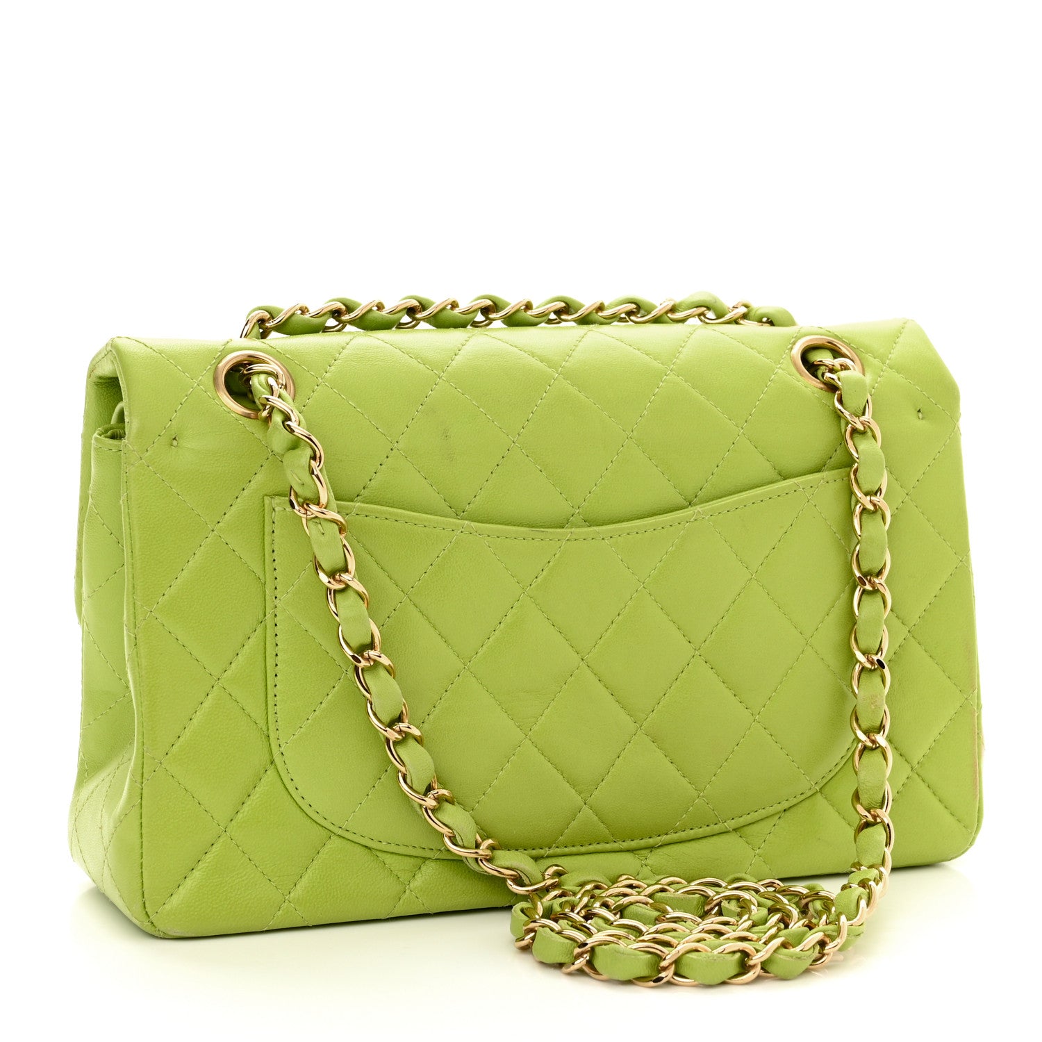 Chanel Lambskin Quilted Small Double Flap Green 3 of 13