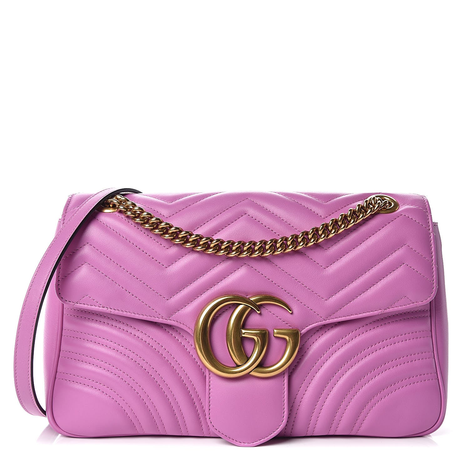 Gucci Calfskin Matelasse Medium GG Marmont Shoulder Bag Candy Mousse 1 of 13