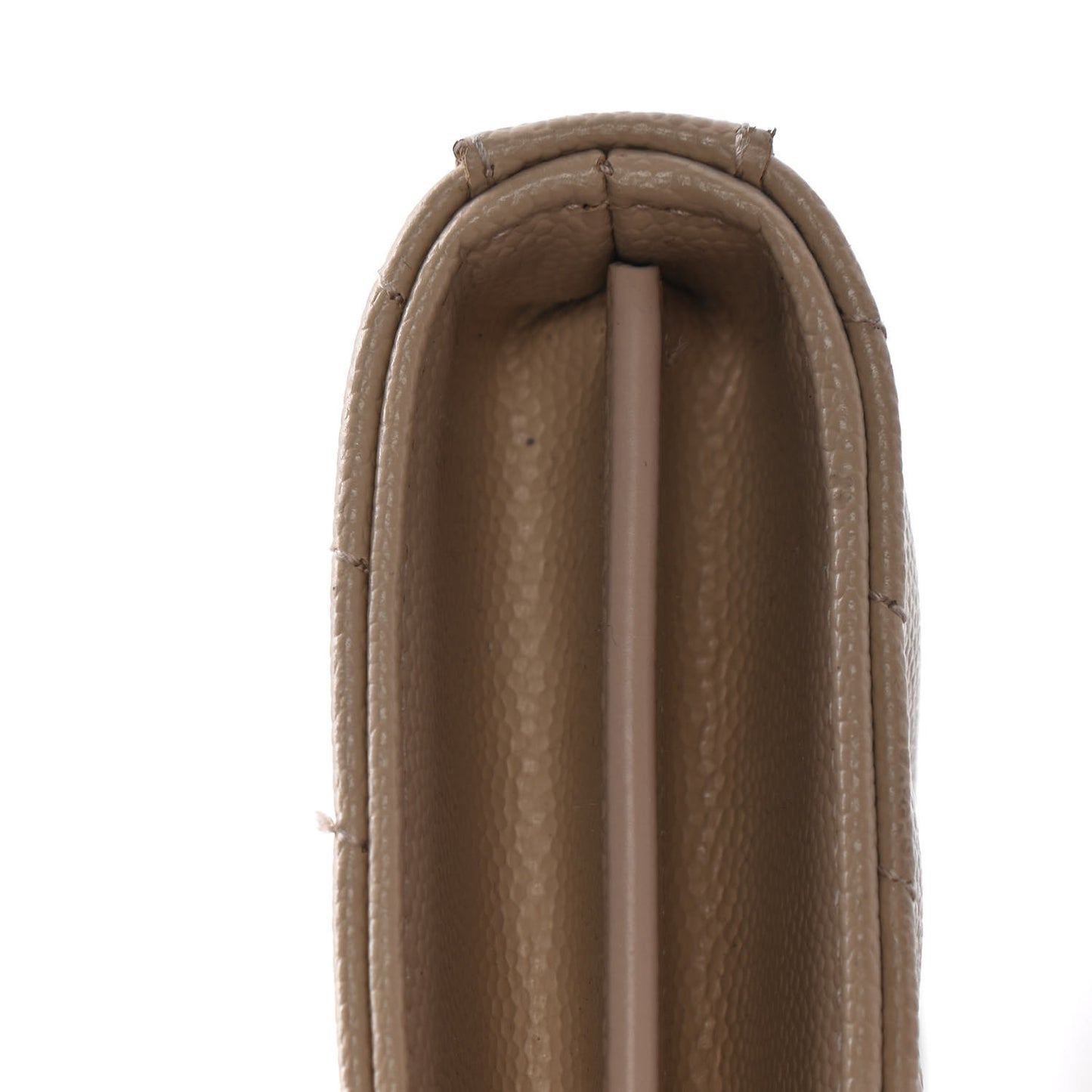 Grain De Poudre Matelasse Chevron Monogram Chain Wallet Nude Powder