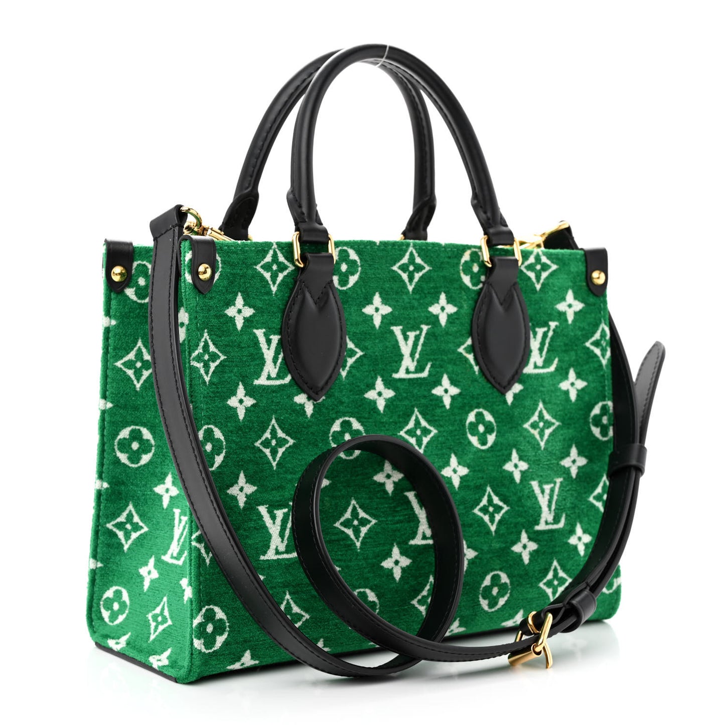 Jacquard Velvet Monogram Onthego PM Green