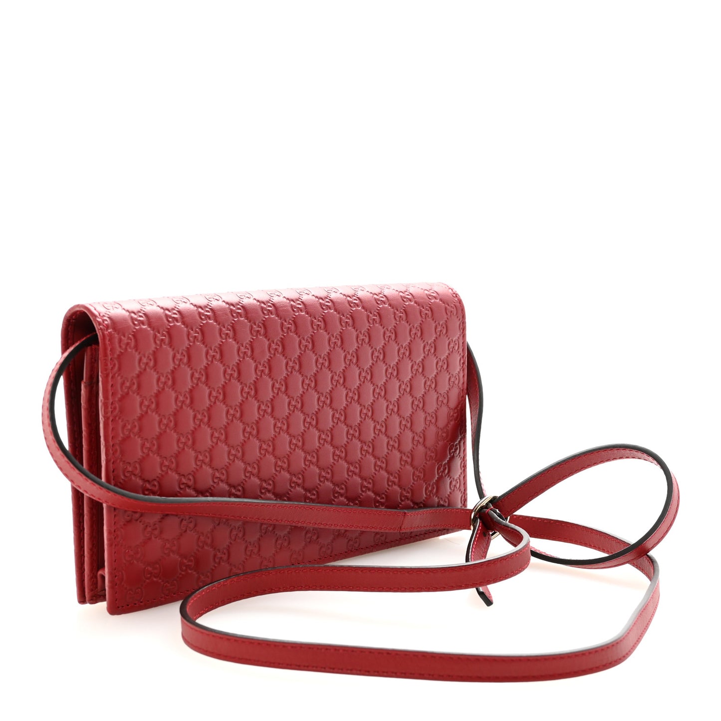 Microguccissima Crossbody Wallet Red