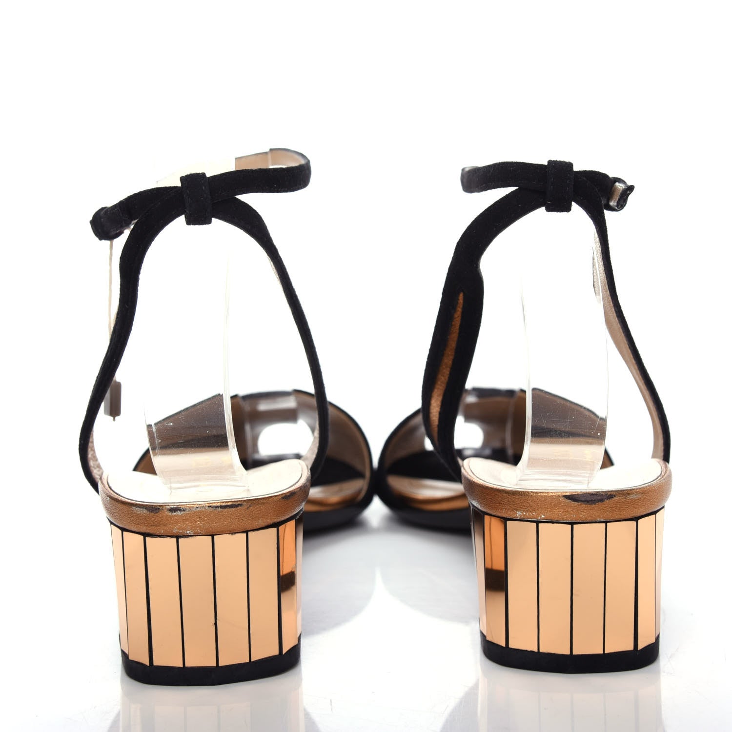 Saint Laurent GUCCI Suede Nappa Silk Sandals 40 Black Tobacco 7 of 8