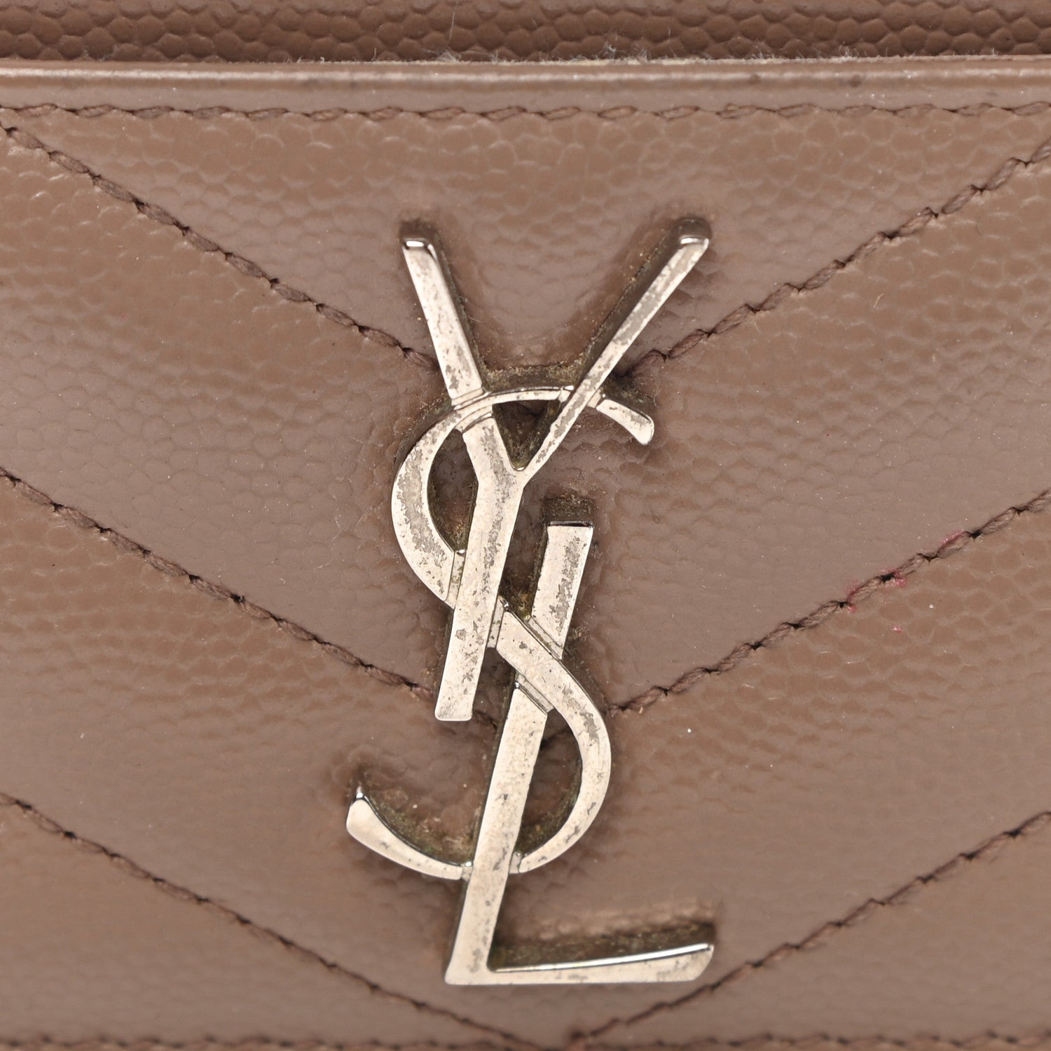 Saint Laurent Grain De Poudre Matelasse Chevron Monogram Credit Card Case Fard 8 of 12
