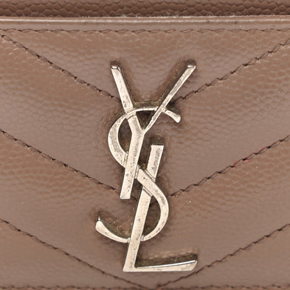 Saint Laurent Grain De Poudre Matelasse Chevron Monogram Credit Card Case Fard 8 of 12