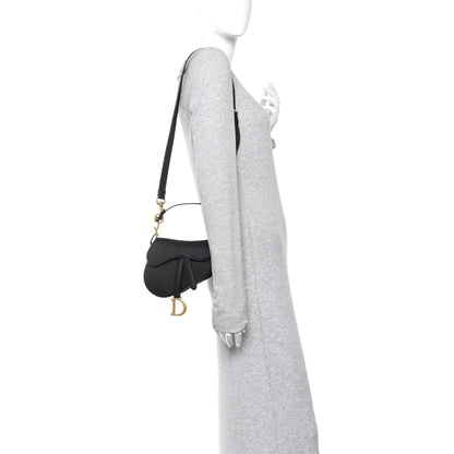 Christian Dior Grained Calfskin Mini Saddle Bag With Strap Black 2 of 11