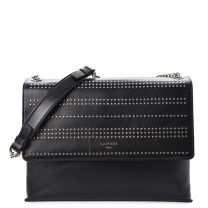 Lanvin Lambskin Studded Medium Sugar Flap Shoulder Bag Black 1 of 8