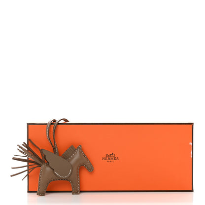 Hermes Milo Lambskin Grigri Rodeo Pegase Horse Bag Charm PM Etoupe 6 of 6
