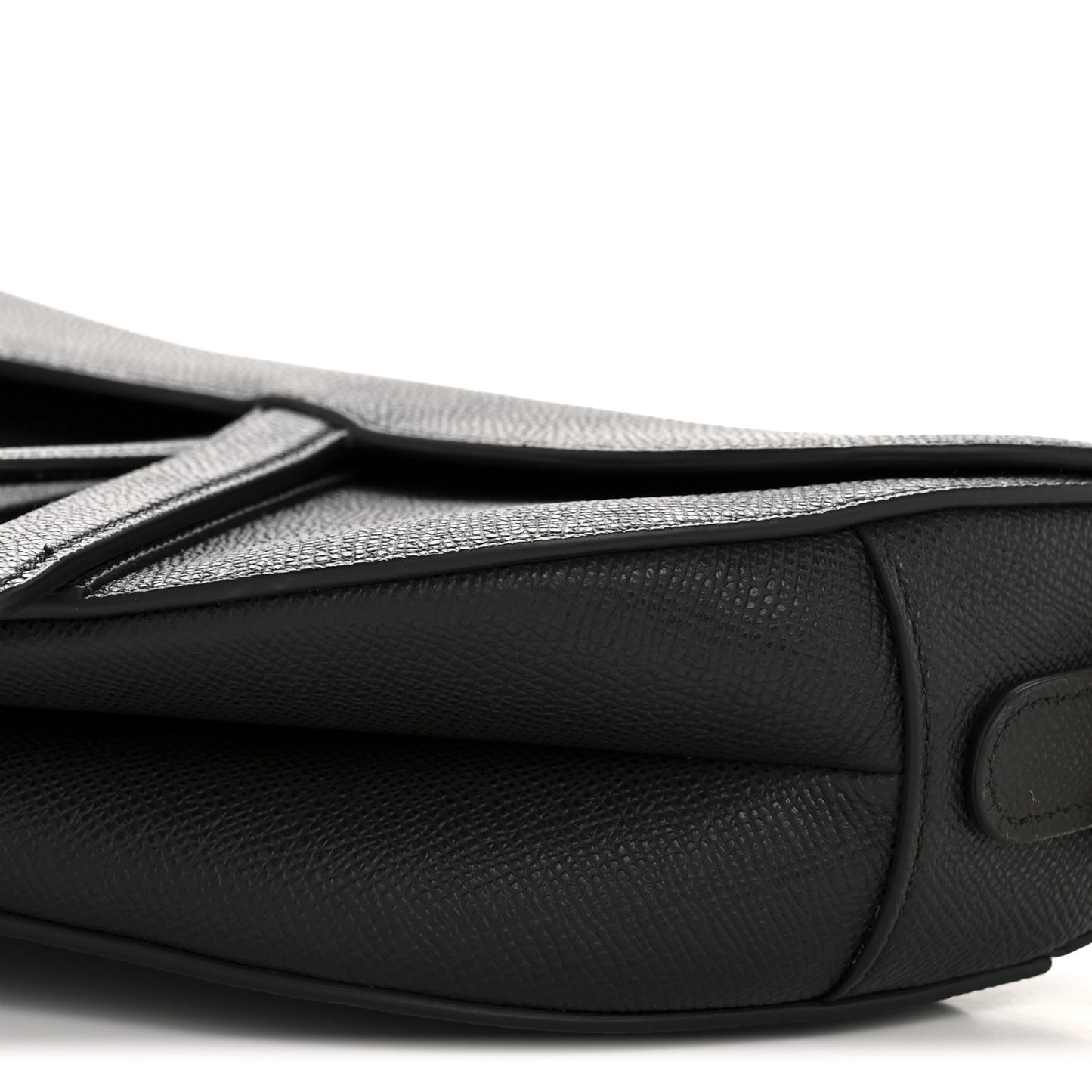 Grained Calfskin Saddle Bag Black