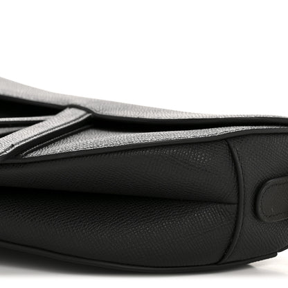 Christian Dior Grained Calfskin Saddle Bag Black 9 of 13