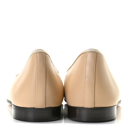Chanel Lambskin Cap Toe Ballerina Flats 38 Beige Black 5 of 12