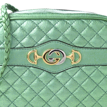 Gucci Laminated Nappa Trapuntata Mini Zumi Shoulder Bag Jasmine Green 9 of 9