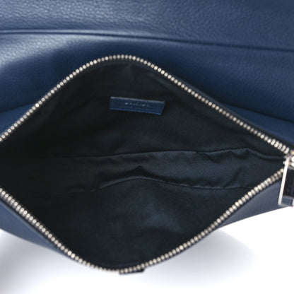 Christian Dior X SHAWN STUSSY Grained Calfskin Ox Head Saddle Bag Navy Blue 5 of 8