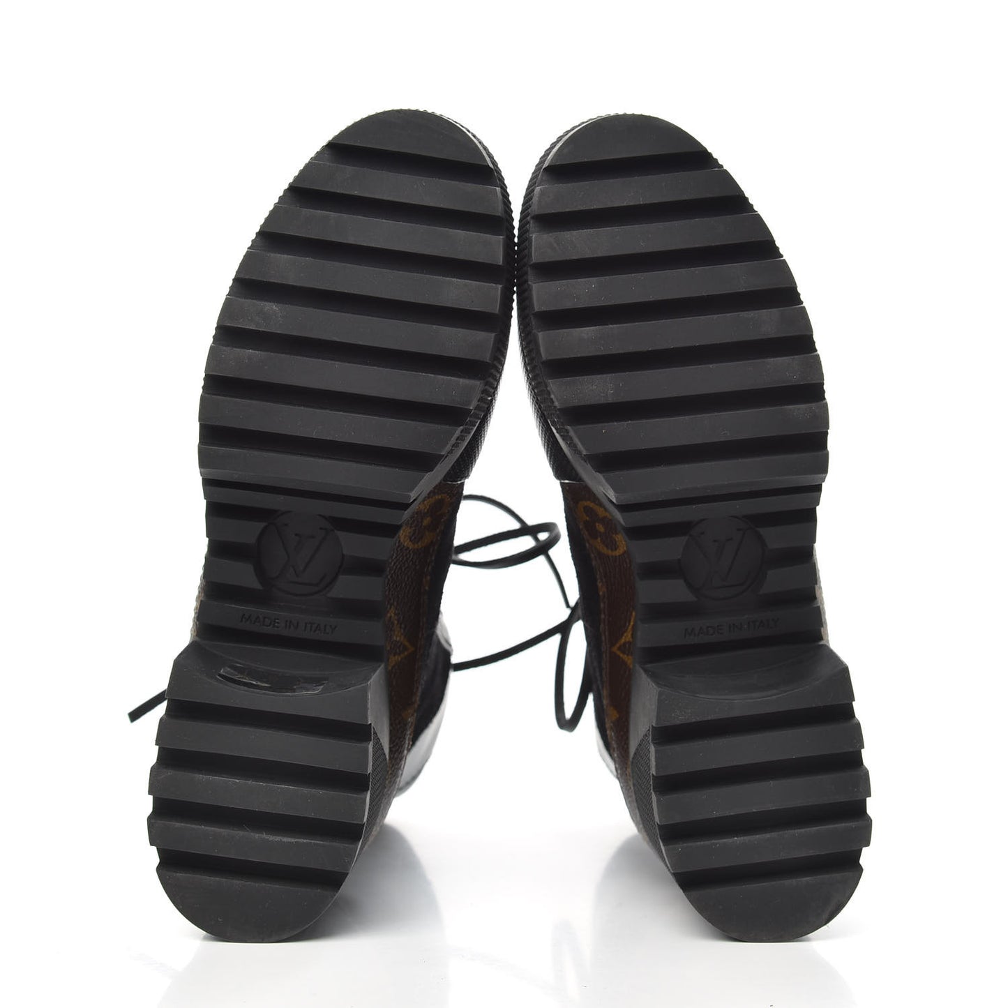 Suede Calfskin Monogram Laureate Platform Desert Boots 36 Black