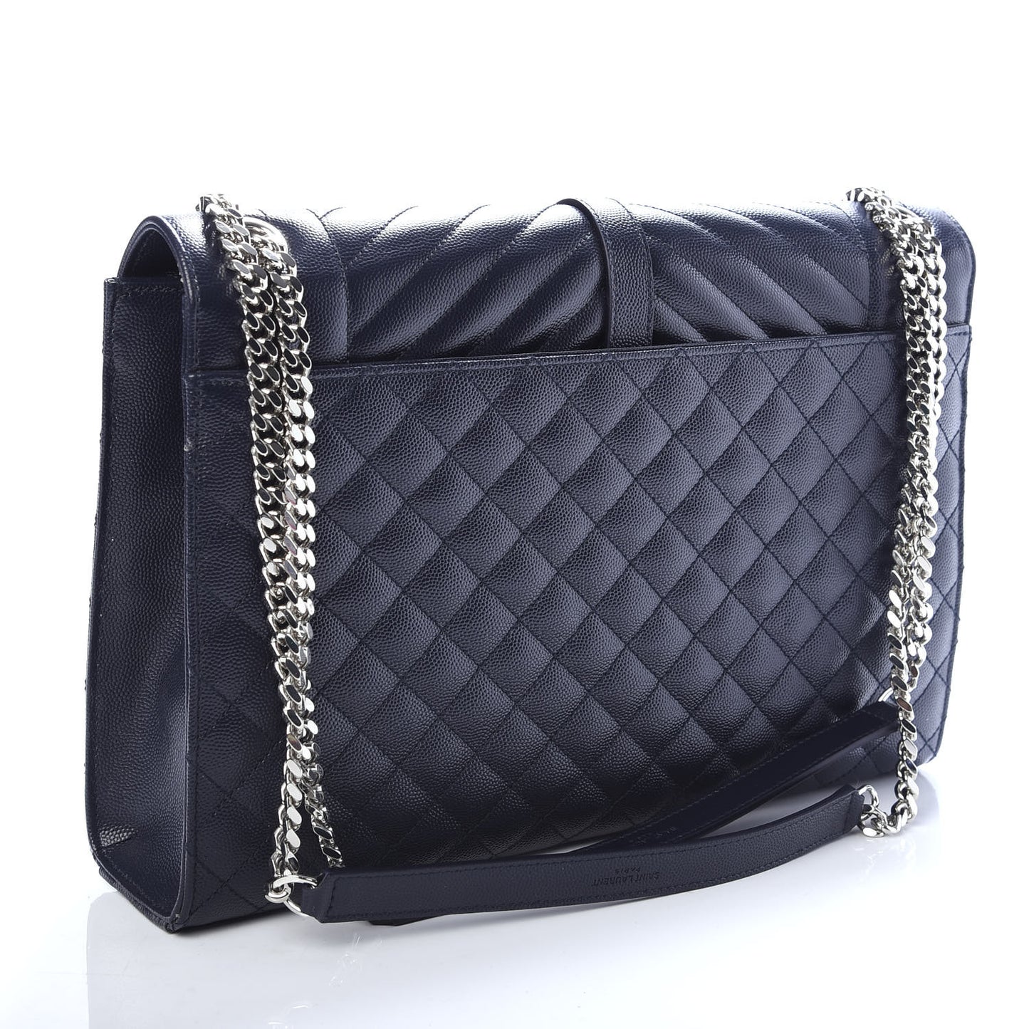 Grain De Poudre Large Tri-Quilt Monogram Satchel Deep Marine