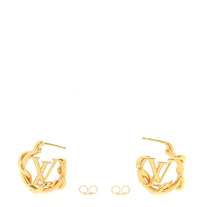 Louis Vuitton Garden Louise Hoop Earrings Gold 3 of 5