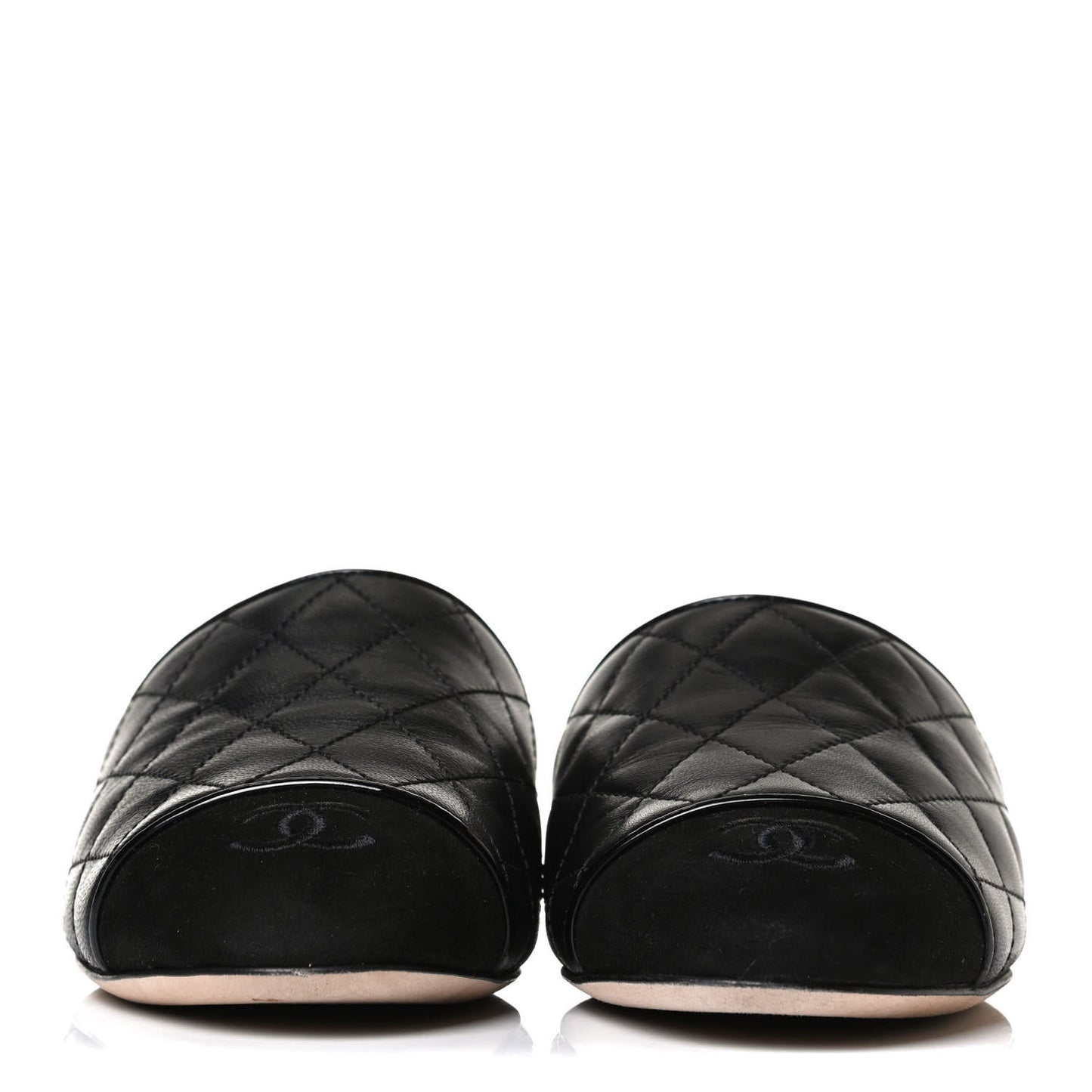 Kid Suede Quilted Mules 36 Black