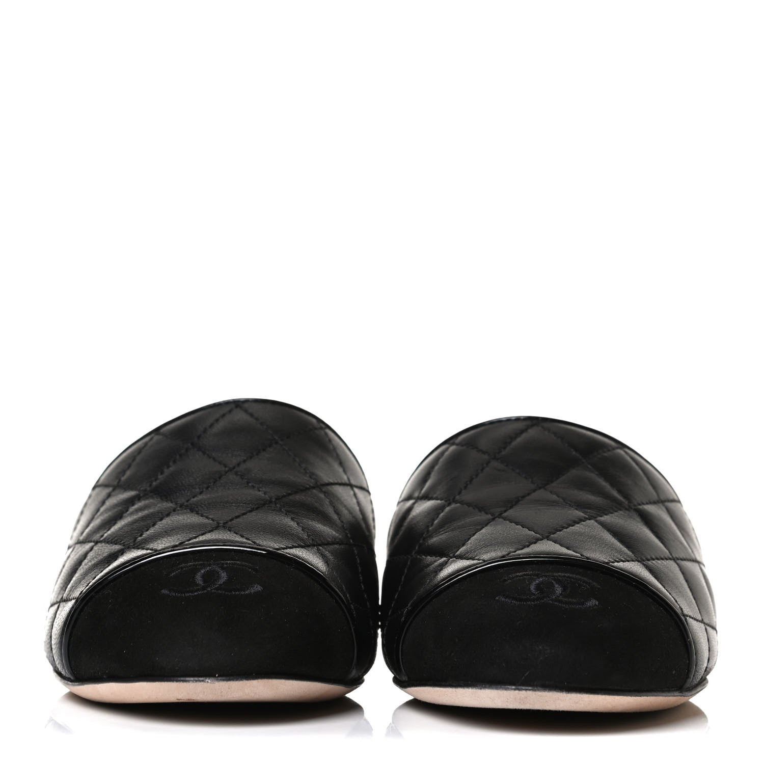 Chanel Kid Suede Quilted Mules 36 Black 2 of 15