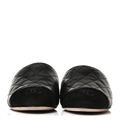 Chanel Kid Suede Quilted Mules 36 Black 2 of 15