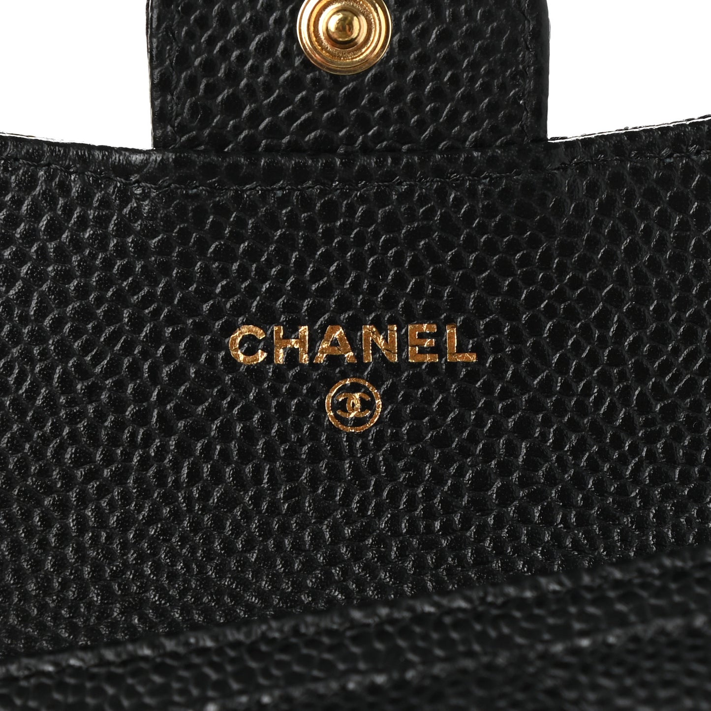 Caviar Quilted Flap Card Holder Black