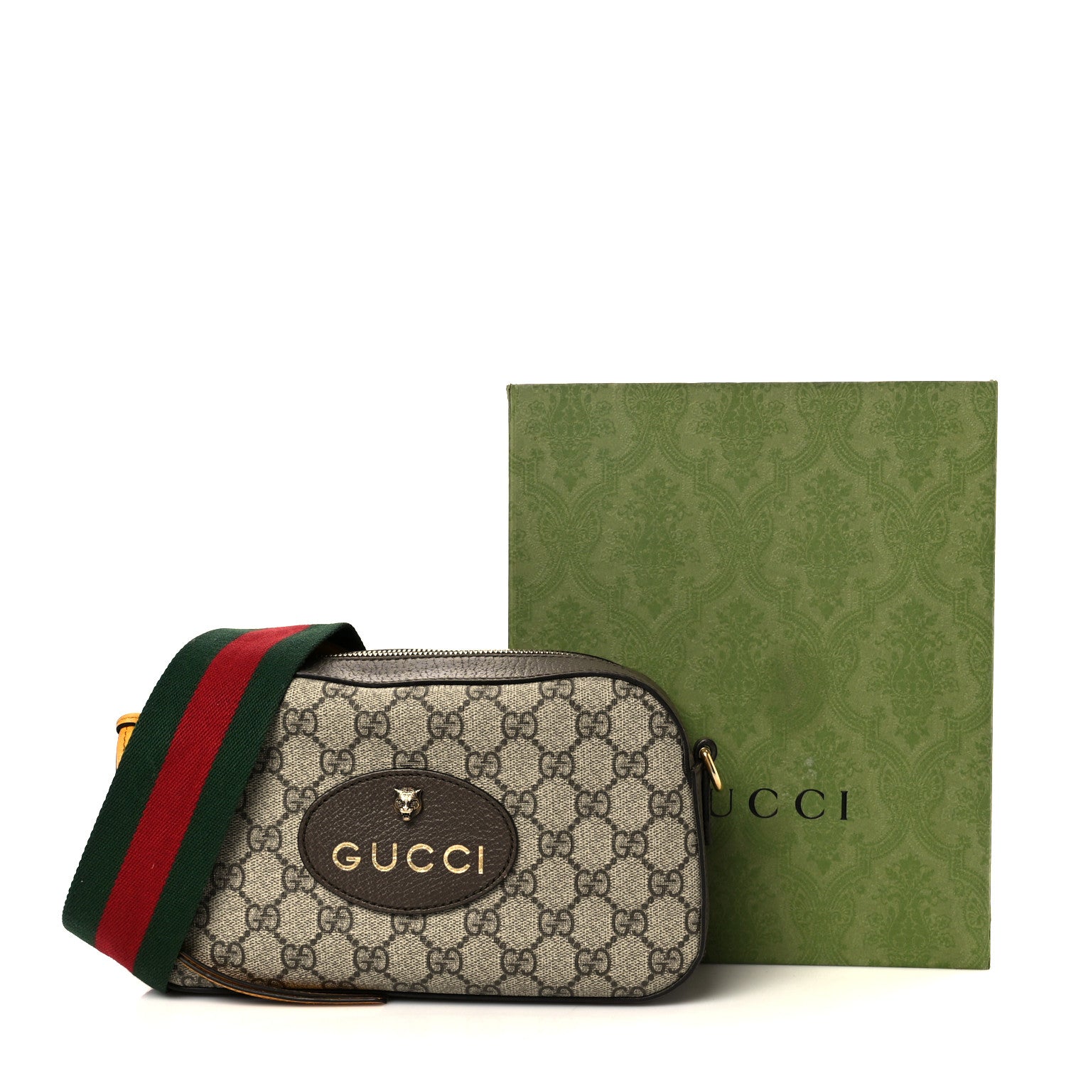 Gucci GG Supreme Monogram Web Neo Vintage Shoulder Bag Beige New Acero Crop 12 of 12