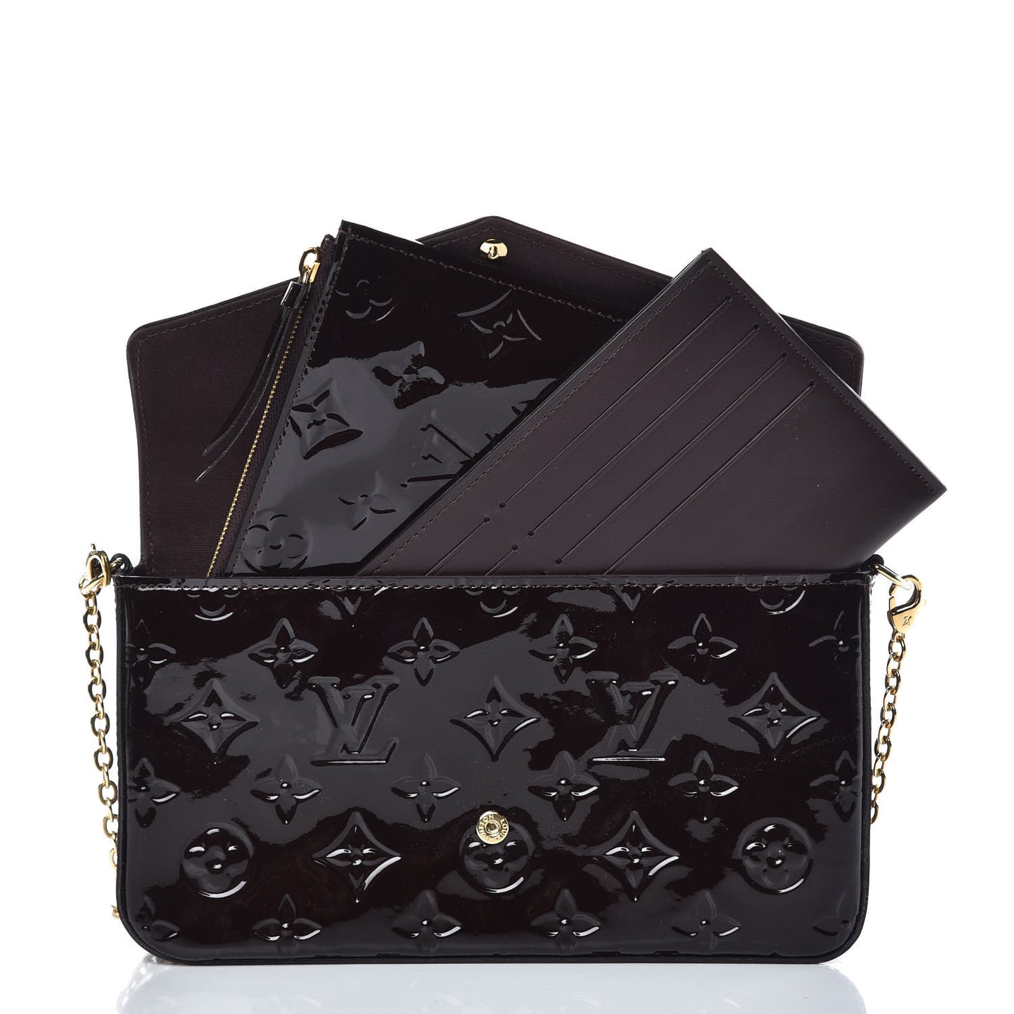 Vernis Pochette Felicie Chain Wallet Amarante