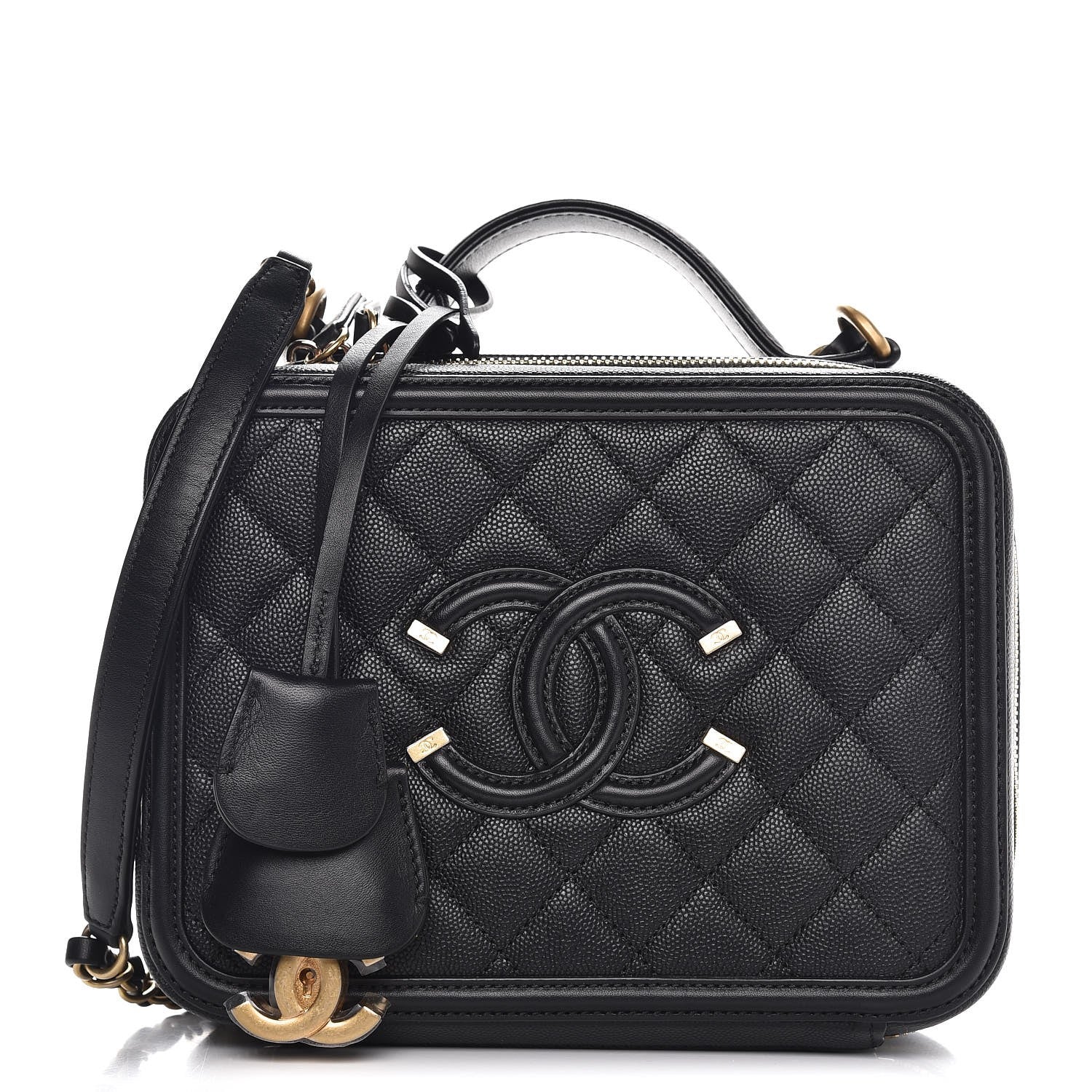 Chanel Caviar Quilted Medium CC Filigree Vanity Case Black 1 of 9