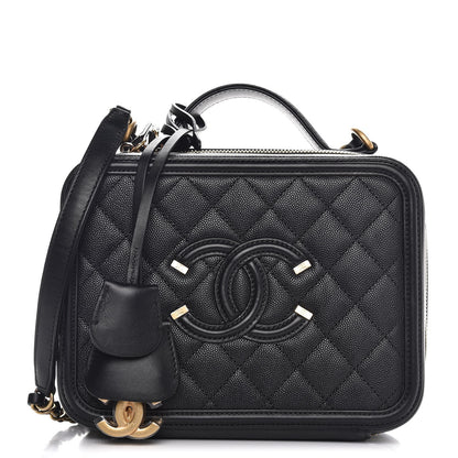 Chanel Caviar Quilted Medium CC Filigree Vanity Case Black 1 of 9