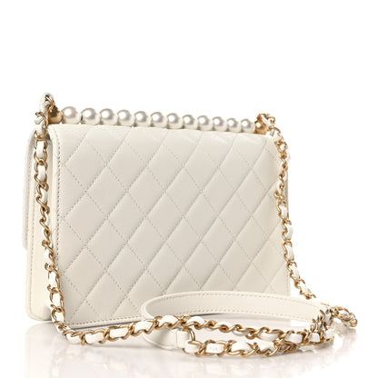 Chanel Lambskin Quilted Small Chic Pearls Flap White 3 of 9