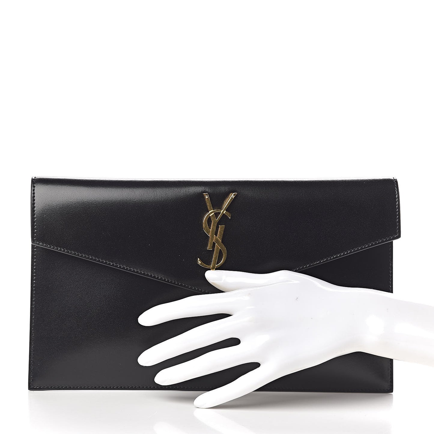 Smooth Shiny Calfskin Monogram Uptown Pouch Black