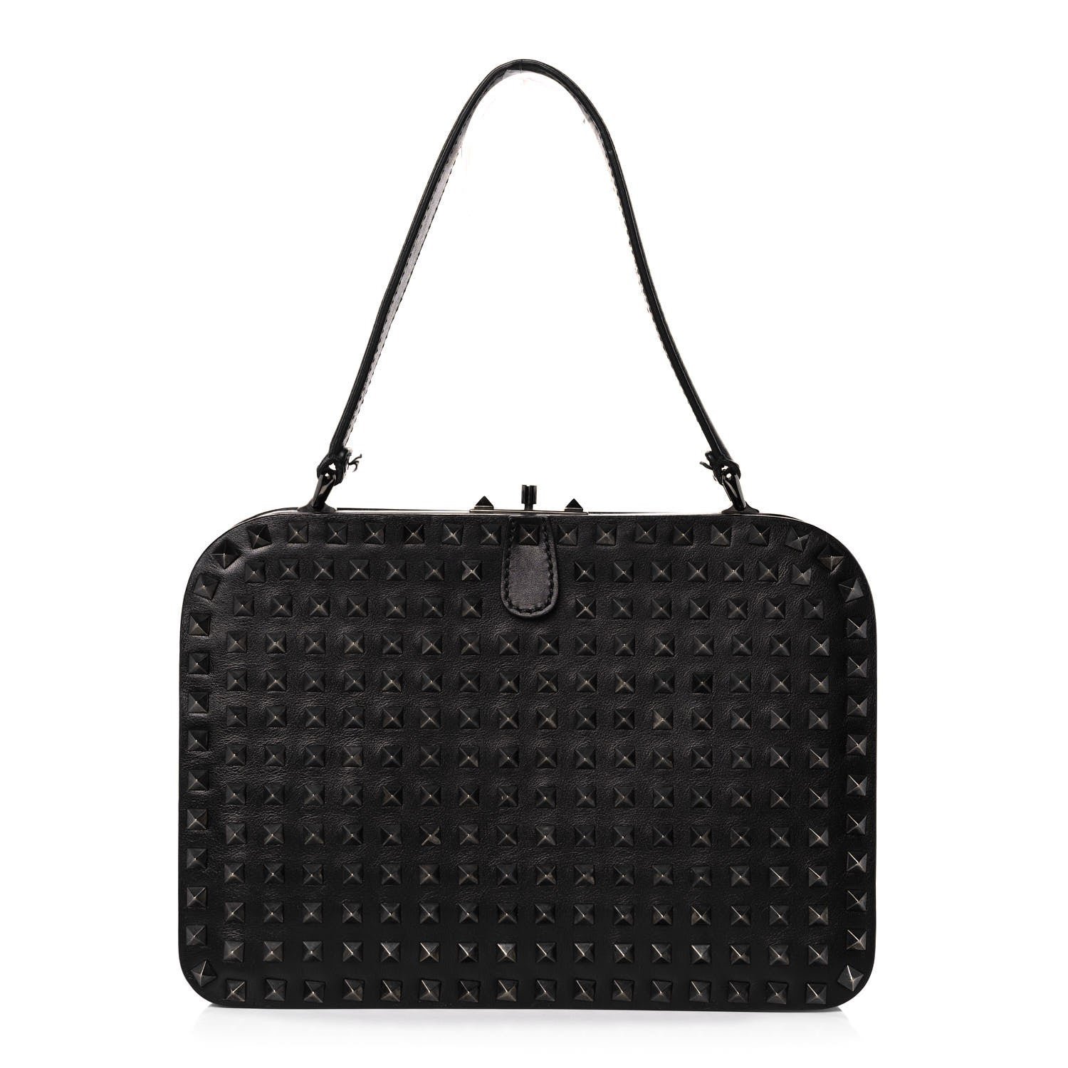 Valentino Garavani Vitello Rockstud All Over Top Handle Bag Black 1 of 13