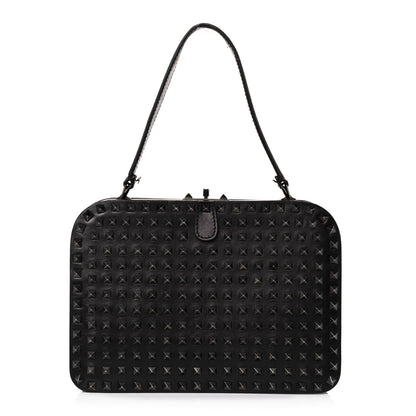 Valentino Garavani Vitello Rockstud All Over Top Handle Bag Black 1 of 13