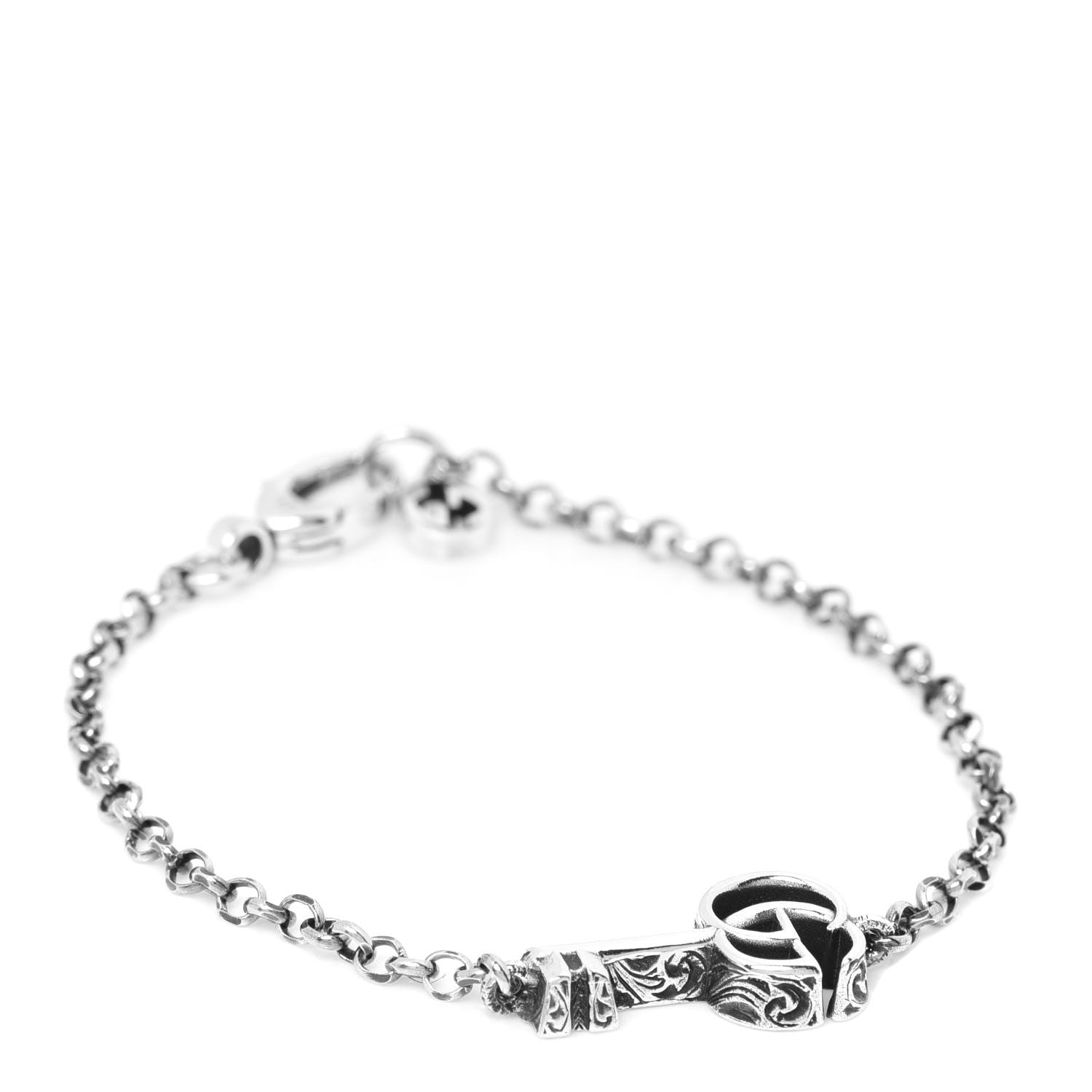 Gucci Sterling Silver Double G Key Bracelet 1 of 5