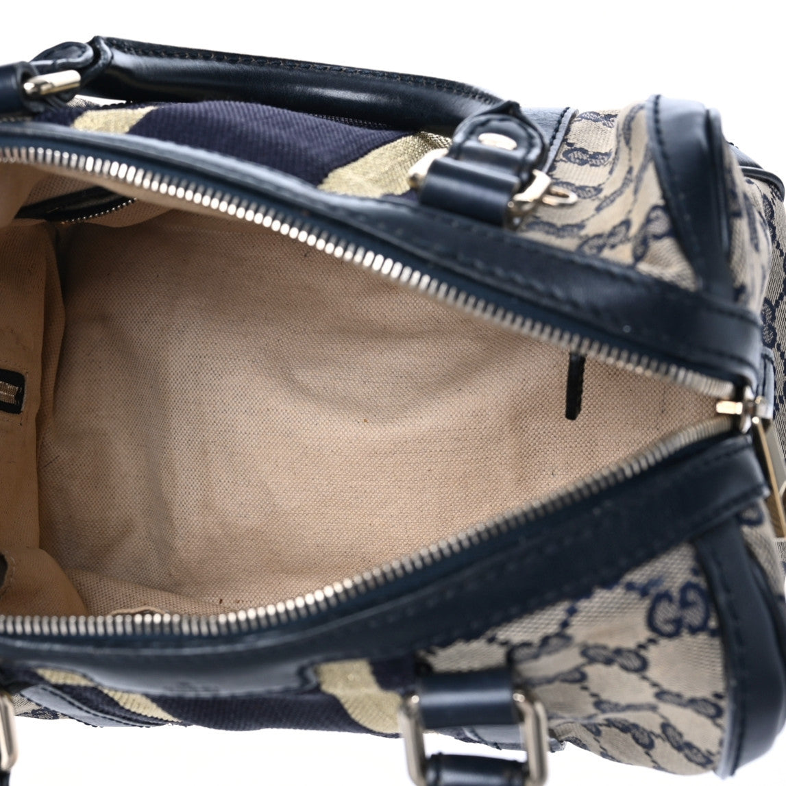 Monogram Vintage Web Small Boston Navy