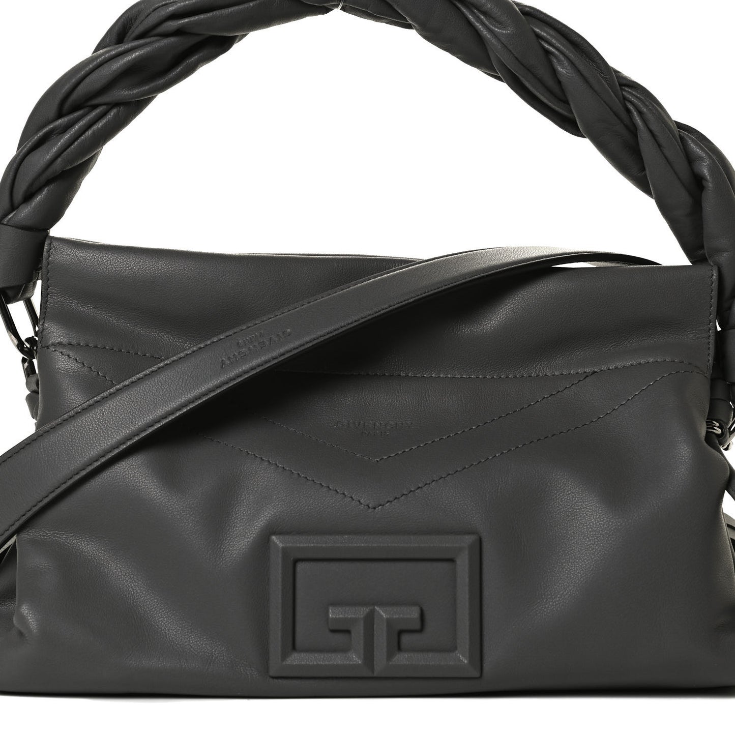 Calfskin Medium ID93 Satchel Storm Grey