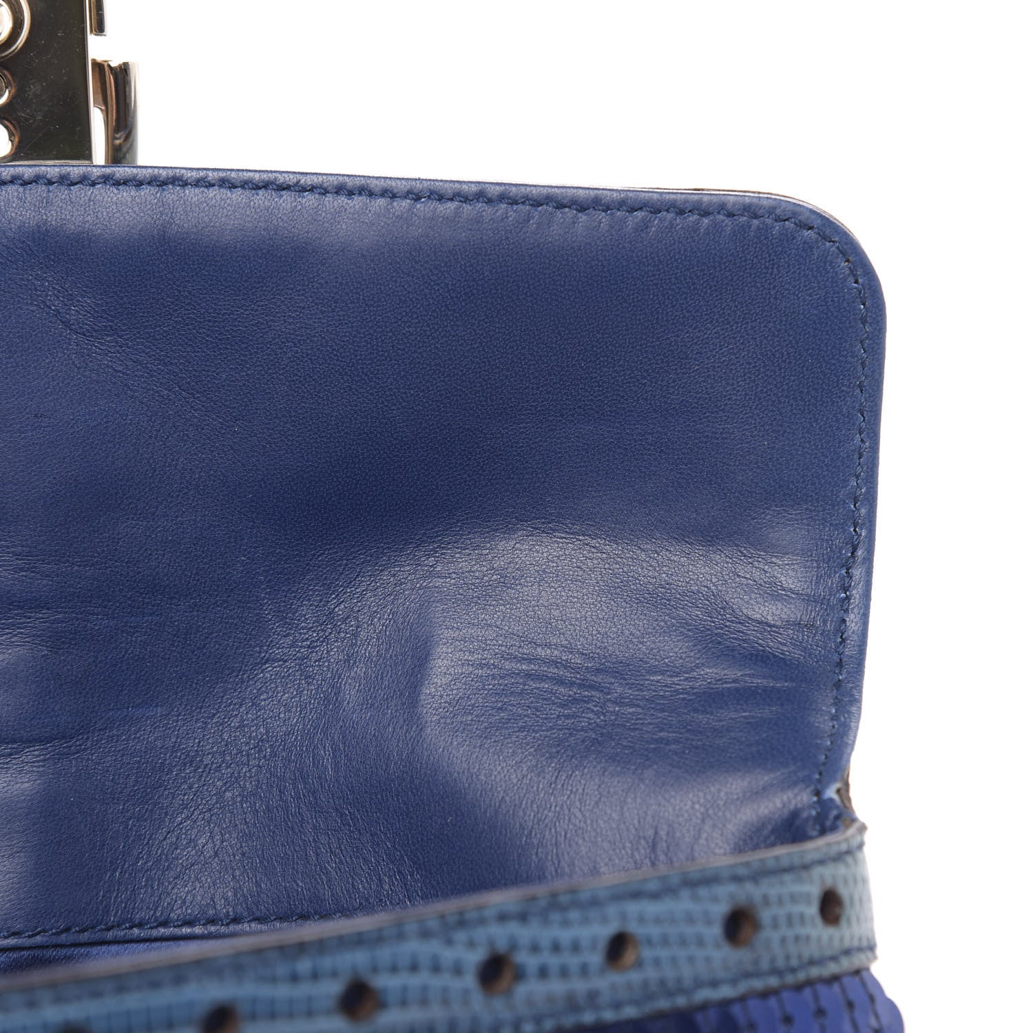 Gucci Sequin Lizard Crystal Wristlet Clutch Bag Blue 10 of 11