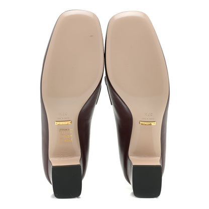 Gucci Malaga Kid Zumi Mid Heel Loafers 37.5 Vintage Bordeaux 5 of 9