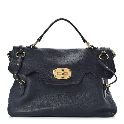 Miu Miu Cervo East-West Flap Satchel Blue 1 of 24