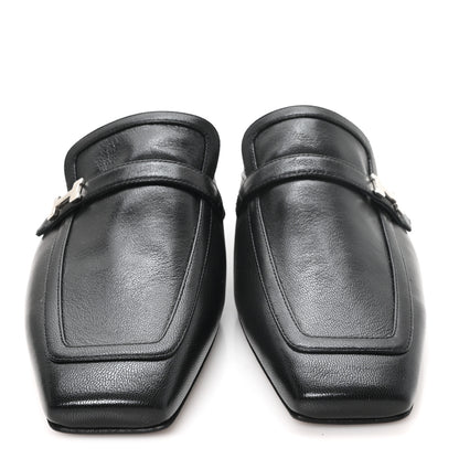 Hermes Goatskin Groupie Mules 37 Black 3 of 9