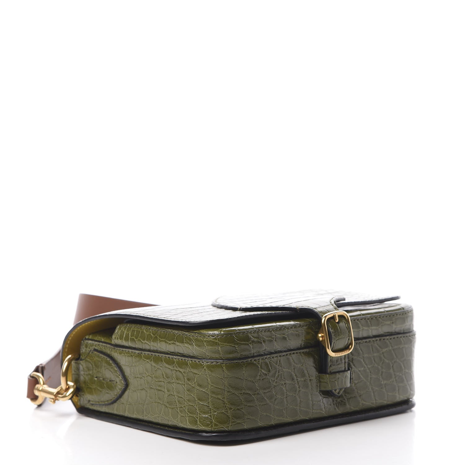 Burberry Alligator Square Satchel Dark Antique Green 4 of 12