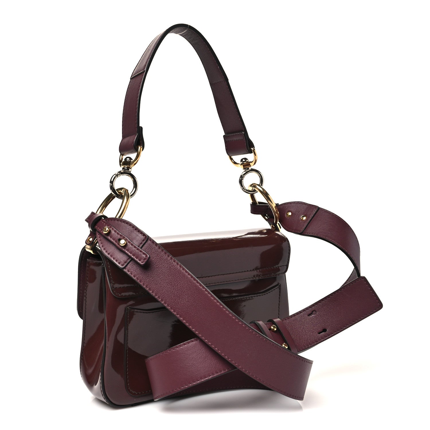 Chloe Spazzolato Sfumato Calfskin Small C Double Carry Burnt Brown 3 of 9